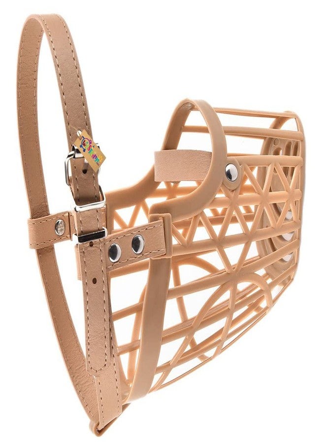 Western Era Adjustable Strap Muzzle Cum Basket Cage Cum Mouth Cover Cum Pet Safety Collar for Dog/Puppy. (Beige, Small) - Image 3